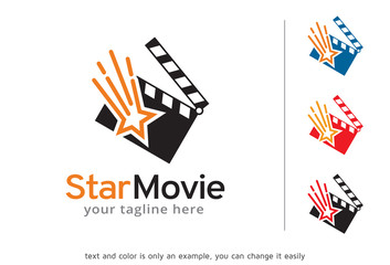 Star Movie Logo Template Design Vector, Emblem, Design Concept, Creative Symbol, Icon