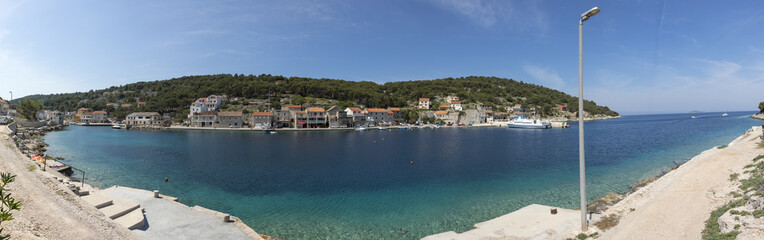 Fototapeta na wymiar Panorama Ortschaft Muna auf der Insel Zirje,Kroatien