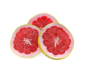 Red grapefruit isolated on white background