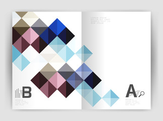 Fototapeta premium Vector square minimalistic abstract background, print template business brochure a4