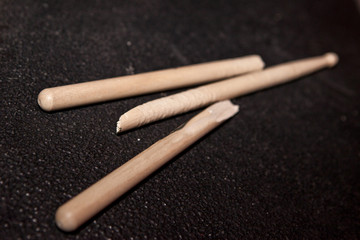 broken drumsticks