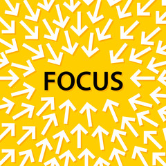 Concept, arrows, focus, pointing