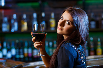 pretty woman in nightclub