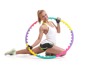 young sporty woman with hula hoop © zhagunov_a