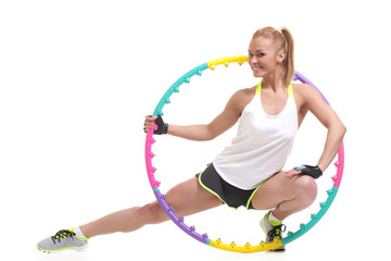 young sporty woman with hula hoop © zhagunov_a