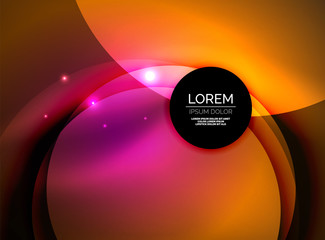 Overlapping circles on glowing abstract background