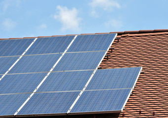 Solar panels on the roof
