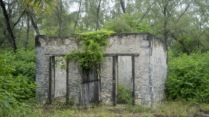 Remnants of two-roomed jail in Aldabra