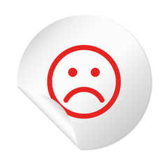 Runder Sticker - Smiley traurig rot