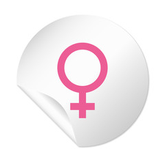 Runder Sticker - Weiblich pink