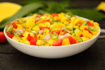 Bowl of mango sizzler 