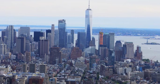 4K UltraHD View of Downtown Manhattan area