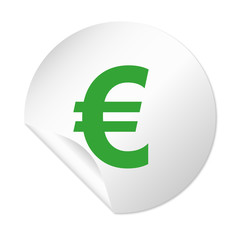 Runder Sticker - Euro grün