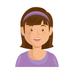 cartoon girl icon over white background colorful design vector illustration