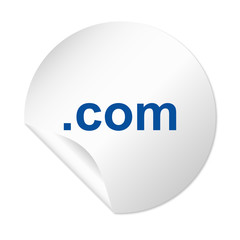 Runder Sticker - com Domain blau