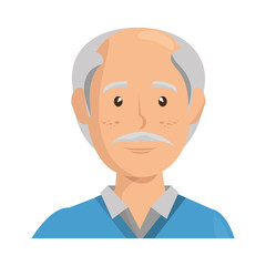 cartoon old man icon over white background colorful design vector illustration