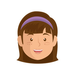 cartoon girl icon over white background colorful design vector illustration