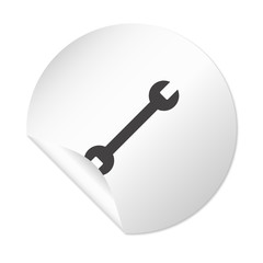 Runder Sticker - Schraubenschlüssel schwarz