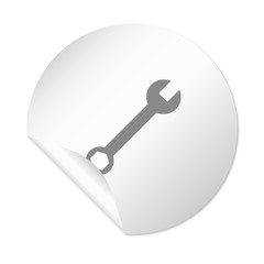 Runder Sticker - Maulschlüssel grau