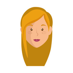 cartoon woman face icon over white background vector illustration
