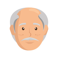 cartoon old man icon over white background colorful design vector illustration