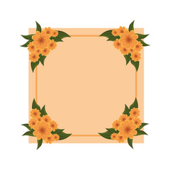 Frame with flowers icon vector illustration graphic design