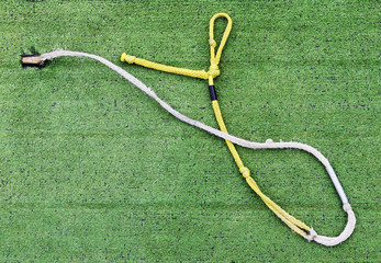 Fragment of a white yellow rope