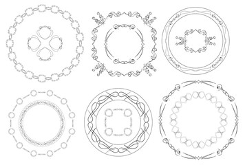 round frames - set of vintage elements