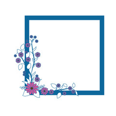 Frame with flowers icon vector illustration graphic design