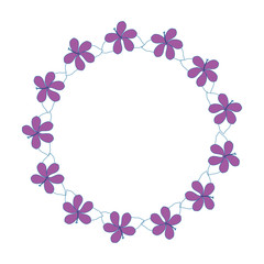 Naklejka na ściany i meble Round frame with flowers icon vector illustration graphic design