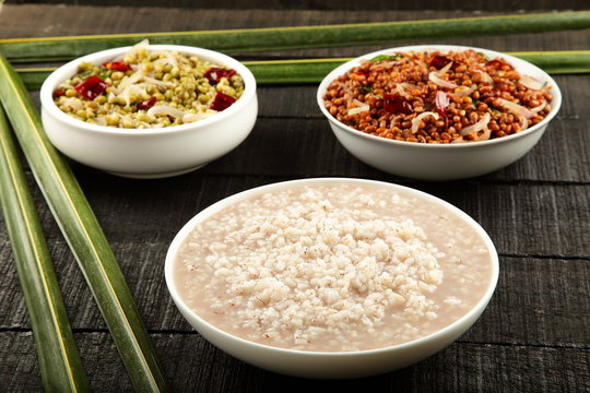  South Indian rice porridge Known as kanji served with bean curry.