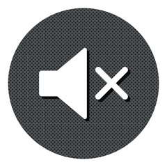 Audio lautlos  - Gepunkteter Button mit Symbol und Schatten