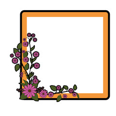 Frame with flowers icon vector illustration graphic design