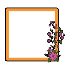 Frame with flowers icon vector illustration graphic design