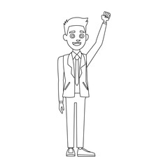 politician man leadership character suit standing vector illustration