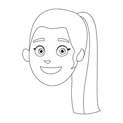 happy woman face of young female vector illustration