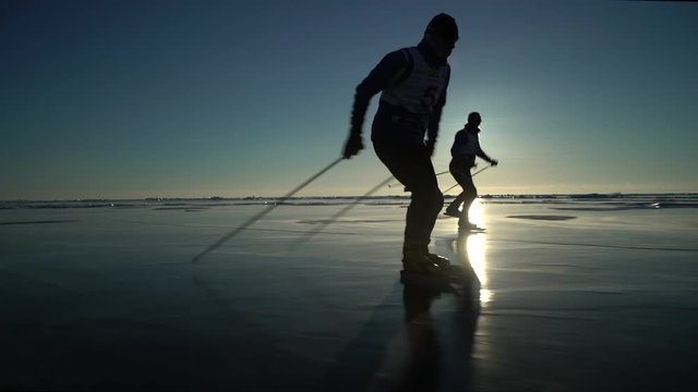 Athletes train at Lake Baikal.