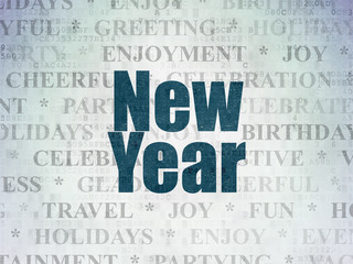 Holiday concept: New Year on Digital Data Paper background