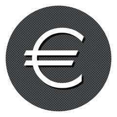 Euro - Gepunkteter Button mit Symbol und Schatten
