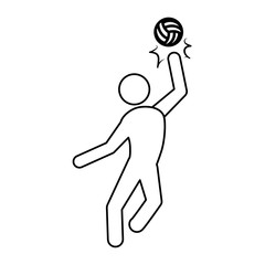 Voleyball player pictogram icon vector illustration graphic design