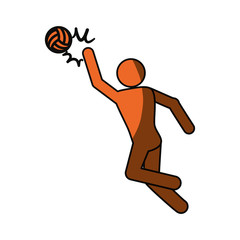 Fototapeta premium Voleyball player pictogram icon vector illustration graphic design