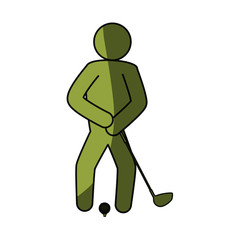 Golf player pictogram icon vector illustration graphic design