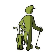 Golf player pictogram icon vector illustration graphic design