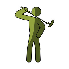 Golf player pictogram icon vector illustration graphic design