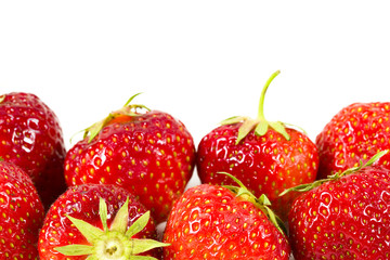 fresh strawberries isolated on white background