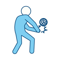 Voleyball player pictogram icon vector illustration graphic design