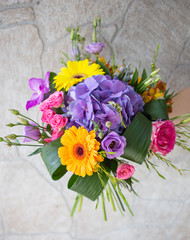 bright sunny summer bouquet for a beautiful girl and a woman, a gift for the holiday