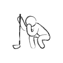 Golf player pictogram icon vector illustration graphic design