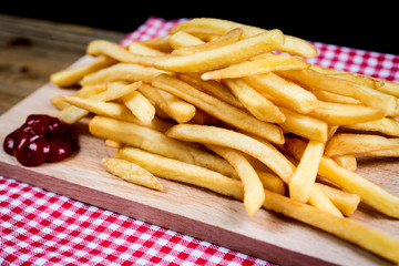 Golden French fries potatoes ready to be eaten
