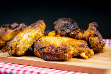 fried chicken wings on table